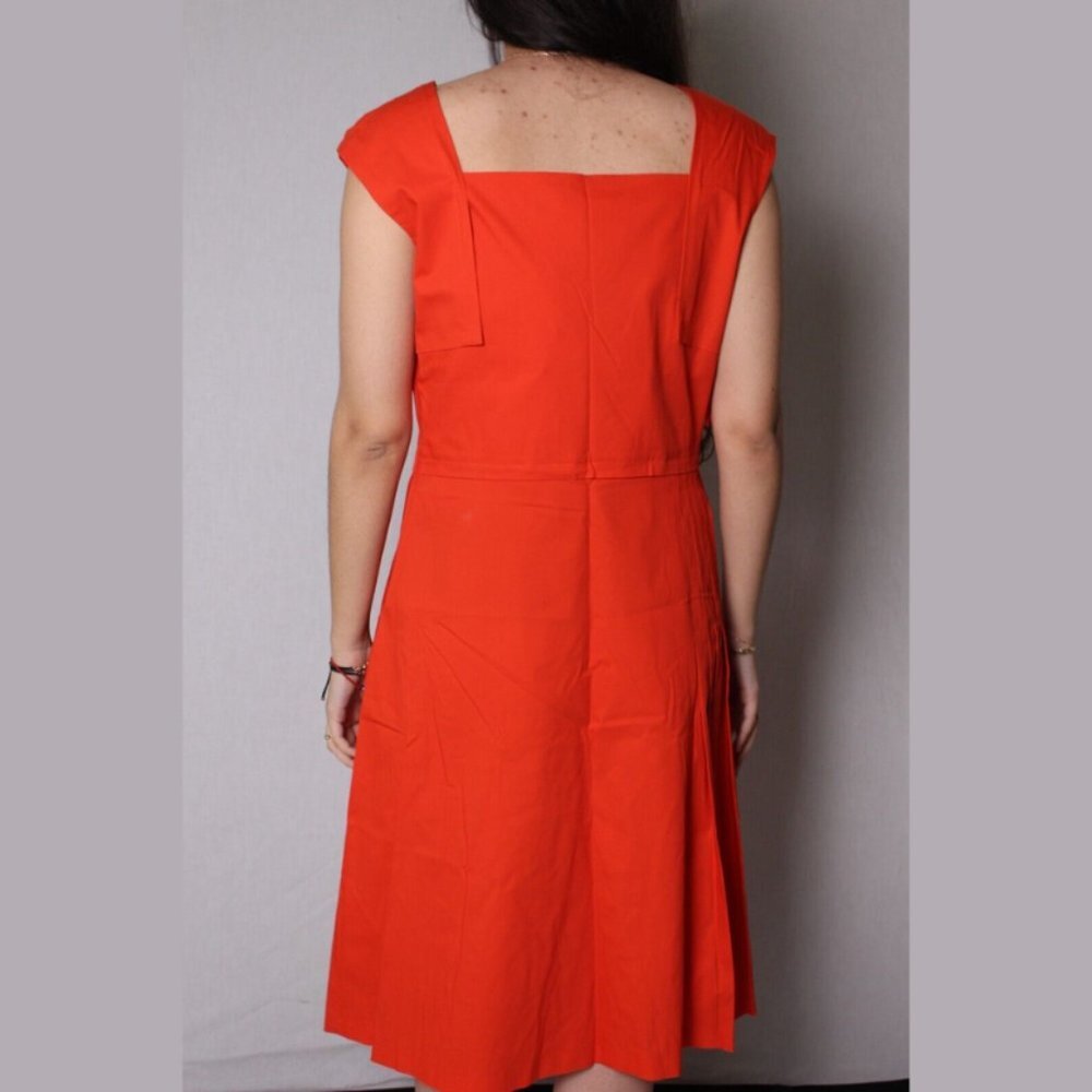 Salvatore Ferragamo Women's Floral Summer Dress Size 46 IT $1490 NWT TANGERINE - Picture 5 of 8